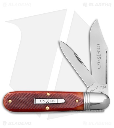 GEC Northfield UN-X-LD Bullet Barlow Pocket Knife Red Sawcut Bone (2.8" Satin)