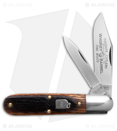 GEC Tidioute Cutlery Bullet Barlow Charred Barrel Oak Barlow Knife (2.8" Satin)