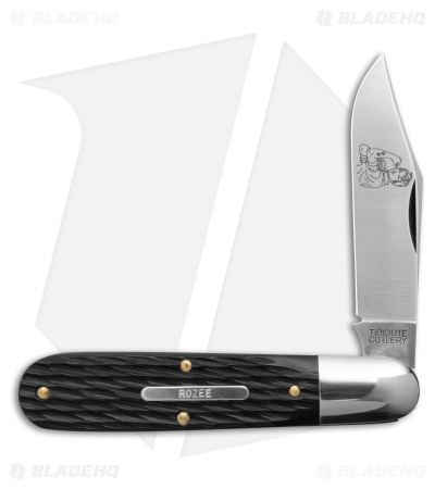 GEC Tidioute Cutlery Rozee Barlow Knife Jigged Black Delrin (2.8" Satin)