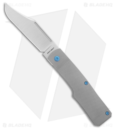 Jack Wolf Knives Gunslinger Jack Bolster Lock Knife Checkered Ti (3.2" Satin)