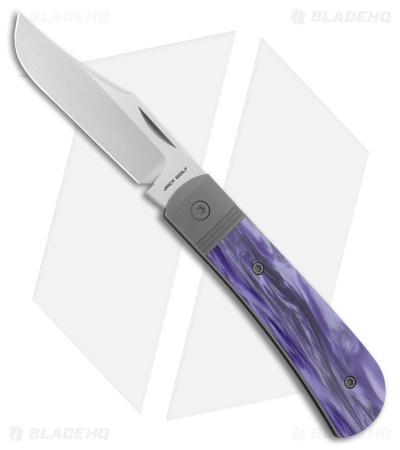 Jack Wolf Knives Benny's Clip Slip Joint Knife Purple Kirinite (3" Hand Satin)