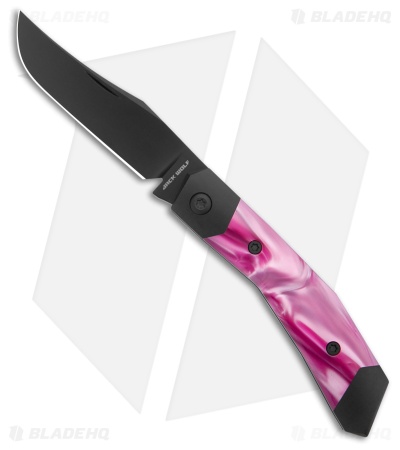Jack Wolf Mini Cyborg Jack Slip Joint Knife Cosmic Pink Kirinite (2.6" Black)