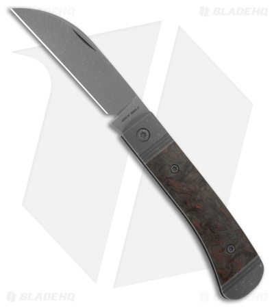 Jack Wolf Knives Venom Jack 02 Slip Joint Knife Dark Matter Red Fat Carbon (3" SW)