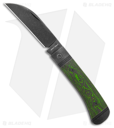 Jack Wolf Knives Venom Jack 2 Slip Joint Knife Toxic Green CamoCarbon (3" Black)