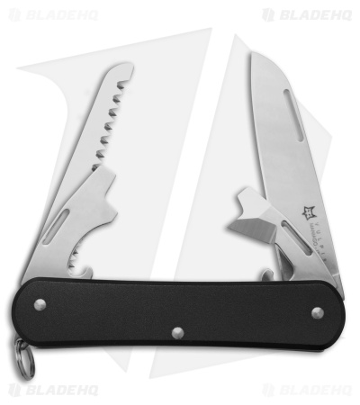 Fox Knives Vulpis 4-in-1 Slipjoint Knife Black Alum (2.2" Polish) FX-VP130-S4 BK