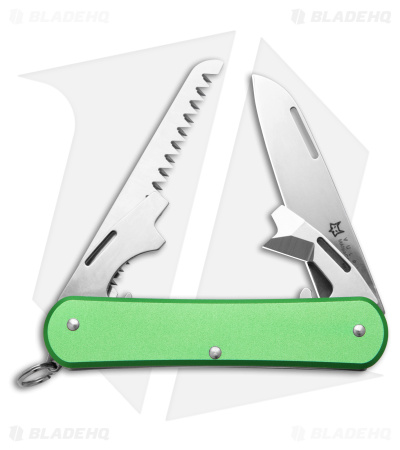 Fox Knives Vulpis 4-in-1 Slipjoint Knife Green Alum (2.2" Polish) FX-VP130-S4 OD