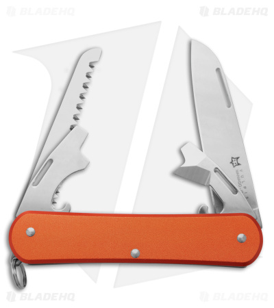 Fox Knives Vulpis 4-in-1 Slipjoint Knife Orange Alum (2.2" Polish) FX-VP130-S4OR