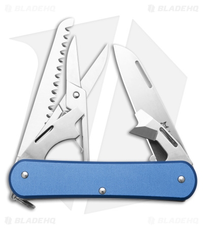 Fox Knives Vulpis 5-in-1 Slipjoint Knife Blue Alum (2.2" Polish) FX-VP130-SF5 SB