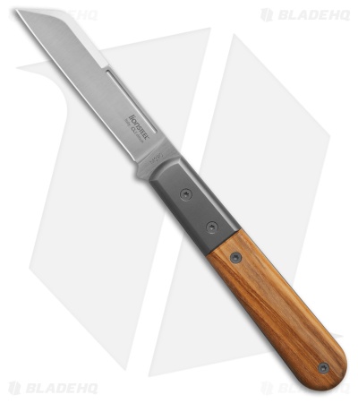 LionSteel DOM Wharncliffe Slip Joint Knife Light Olive Wood (3" Satin )