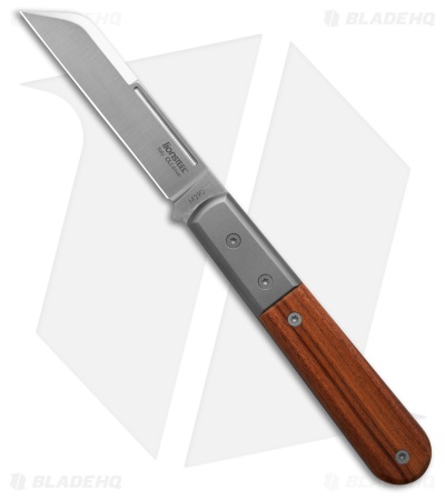 LionSteel Dom Wharncliffe Slip Joint Knife Brown Santos Wood (3" Satin M390)