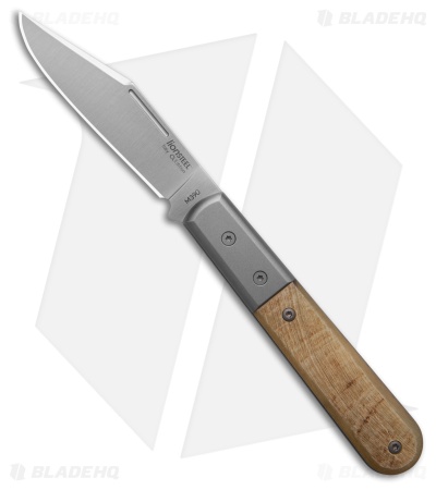 LionSteel Shuffler Clip Point Slip Joint Knife Brown Ram Horn (3" Satin M390)