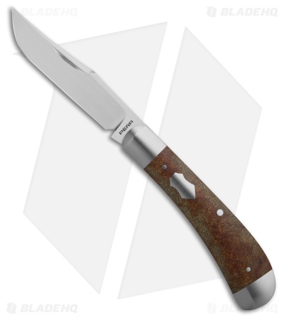 Pena Knives Custom Slip Joint Trapper Knife Genuine Rag Micarta  (2.5" Satin)