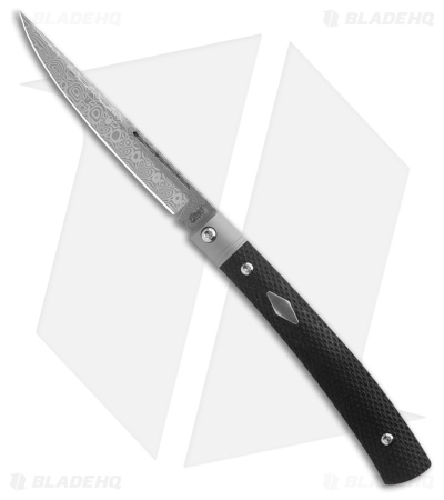 ESNYX Silver Line Barracuda Slip Joint Black G-10 (3.5" Damasteel)