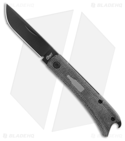 ESNYX Silver Line Beer Buster Jr. Flipper Mokuti Clip/Blk Micarta (2.6