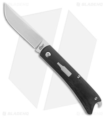 ESNYX Silver Line Beer Buster Jr. Slip Joint Black Micarta (2.62