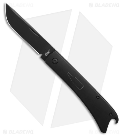 ESNYX Silver Line Beer Buster Frame Lock Knife Black Ti Moku Ti Clip(3.1" Black)