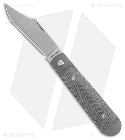 Jack Wolf Knives Big Bro Jack Slipjoint Knife Black Canvas Micarta (2.98" Satin)