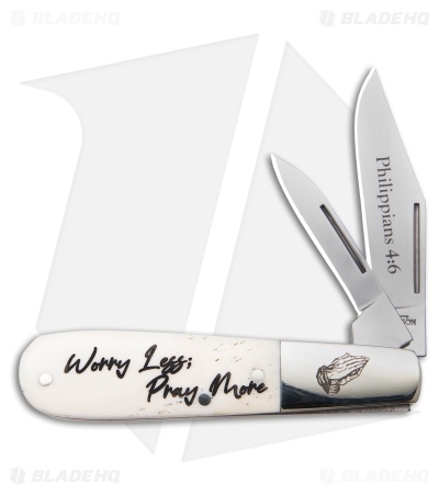 Bear & Son Scripture Series Barlow Slip Joint Knife Smooth Bone (2.5