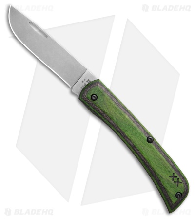 Case Knives Sod Buster Jr. Knife 3.6" Green/Black Laminate Wood (XR7137 S35VN)
