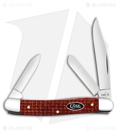 Case Knives Medium Stockman Knife 3.6" Dark Red Burlap Micarta (103087 CS) 12272