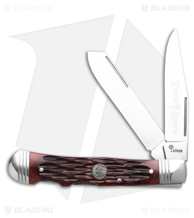 Boker TS 2.0 Double Lock Trapper Lockback Knife Brown Jigged Bone (3.2" Satin)