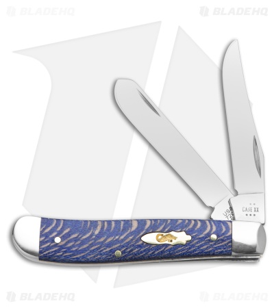 Case Knives Mini Trapper Knife 3.5" Blue Sycamore Wood (7207 SS) 63731