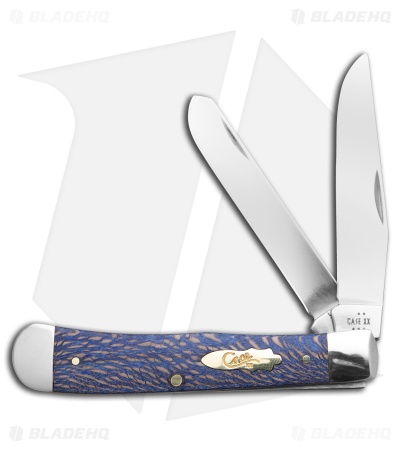 Case Knives Trapper Knife 4.1" Blue Sycamore Wood (7254 SS) 63730