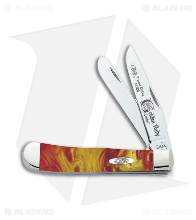 Case Knives Premier Edition Trapper Knife 4.1" Golden Ruby Corelon 9254GR