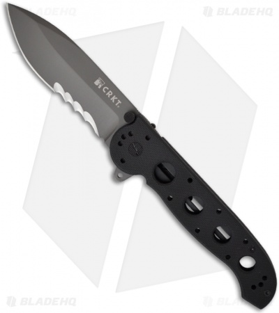 CRKT Carson M21-14G Big Dog Flipper Knife Black G-10 (3.875" Black Serr)