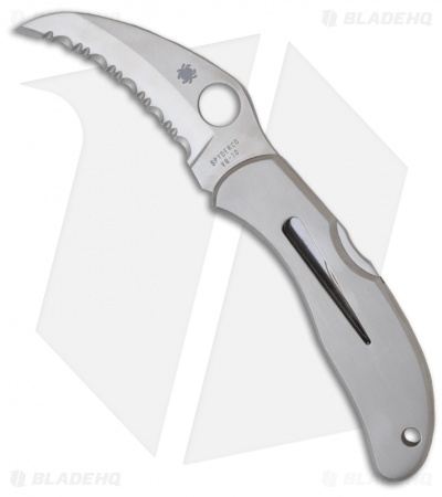 Spyderco Harpy Lockback Knife Stainless Steel (2.75" Satin Full Serr) C08S