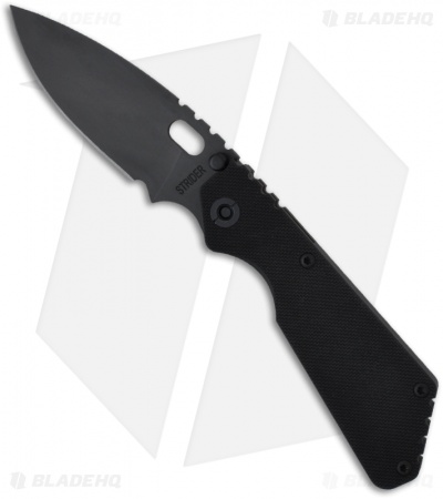 Strider Knives PT Knife Black G-10 Flame Anodized (2.75" Black Plain)
