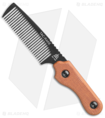 TOPS Knives Tac-Rake Comb Brown Micarta w/ Leather Sheath (Black)