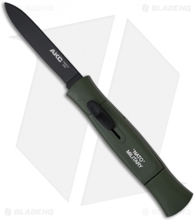 AKC 077 Concord OTF Automatic Knife NATO Military Green (3.25" Black Flat)
