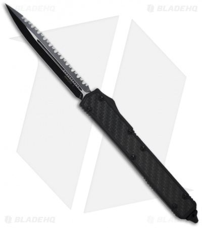 Microtech Makora II OTF Knife Tactical Automatic (4.45" Black Full Serr) 106-3T