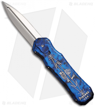 Piranha Excalibur OTF Automatic Knife Blue (3.2" Stone)