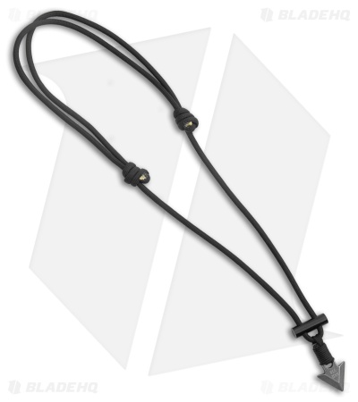 Base 550 Paracord Studio Orvar (Arrow) Survival Necklace SS - Black  Cord