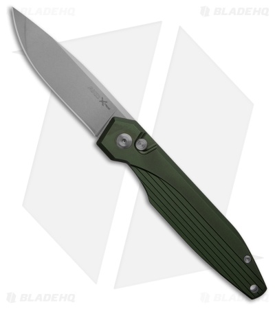 AKC X-treme Dandy Automatic Knife Green Aluminum (3.1" Stonewash)