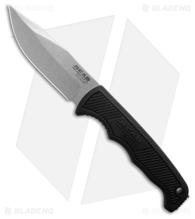 Bear Edge Fixed Blade Knife Black Krayton Cushion Grip (3.6" SW)