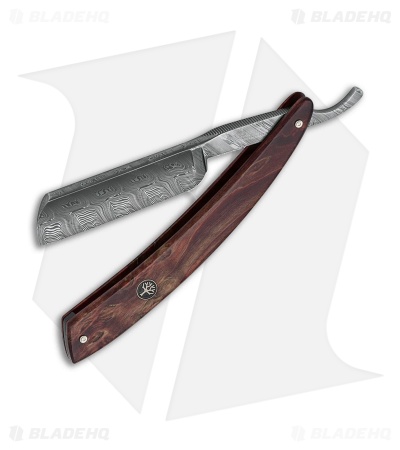 Boker Straight Razor Cleaver Knife Brown Wood (3" Damascus) 140610DAM