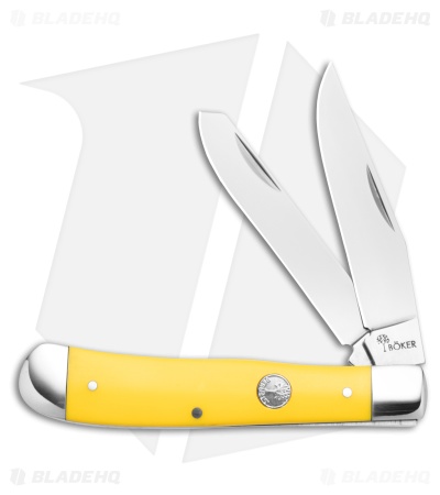 Boker TS 2.0 1095 Trapper Slip Joint Knife Yellow Delrin (3.2" Satin) 110880