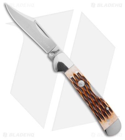 Boker TS 2.0 Mini Copper Lock Lockback Knife Amber Jigged Bone (2.6" Satin)