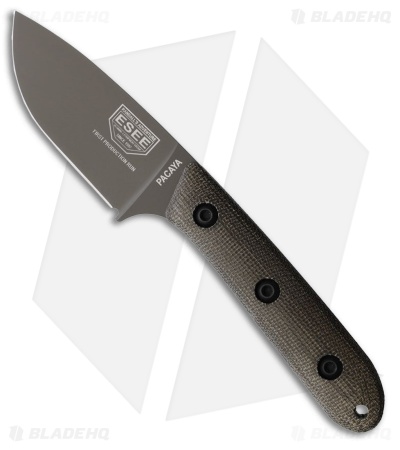 ESEE Knives Pacaya Fixed Blade Knife OD Green Canvas Micarta (3" Gray 3V)