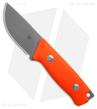 Fox Knives Muzzle Drop Point Fixed Blade Knife Orange G-10 (3.2" Satin)