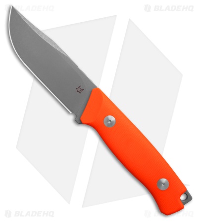 Fox Knives Rifle Receiver Clip Point Fixed Blade Knife Orange G-10 (4.2" Satin)