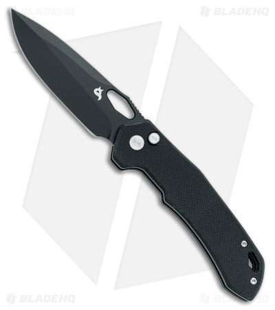 BlackFox Atros Button Lock Knife Black G-10 (3.4" Black PTFE VG10)