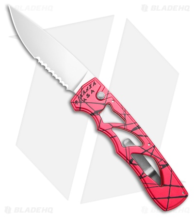 Piranha MagnaRaptor Automatic Knife Pink Aluminum (3.4" Satin Serr)