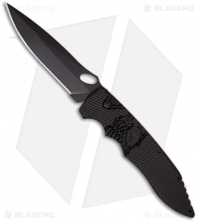 Piranha Predator Black Tactical Automatic Knife (4.1" Black)