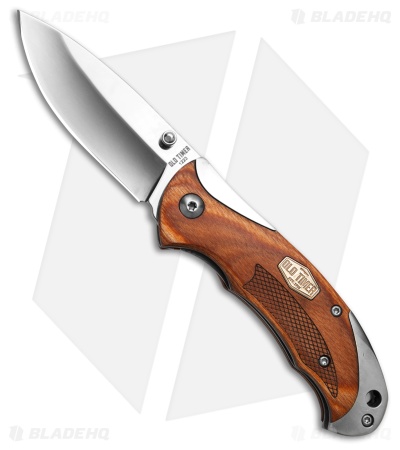 Schrade 900OT Spring Assisted Knife Brown Nickel Silver/Wood (2.8" Satin)