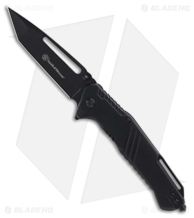 Smith & Wesson Extreme Ops Liner Lock Tanto Knife Black Aluminum (3" Black)