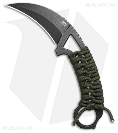 SOG Gambit XL Fixed Blade Karambit Knife Paracord Wrap (4" SW) SOG-GB2001-BX